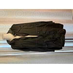 Torrid Olive Green Utility Anorak Jacket w/ Removable Hood and Drawstring Waist